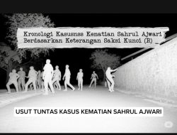 Kronologi peristiwa Kematian Sahrul Ajwari berdasarkan Keterangan Saksi Kunci ( R)