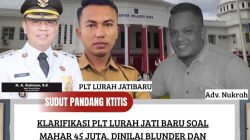 Klarifikasi PLT Lurah Jati Baru Soal Mahar 45 Juta, Dinilai Blunder dan Membuka Kejanggalan Baru