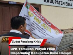 BPK Temukan Proyek Fisik Disperindag Kabupaten Bima Hampir Rp1 Miliar Salah Kamar, TAPD Kecolongan?