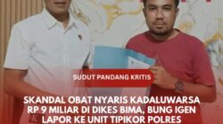 Skandal Obat Nyaris Kadaluwarsa Rp 9 Miliar di Dikes Bima, Bung Igen Lapor ke Unit Tipikor Polres