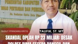 SKANDAL OPLAH RP 23 MILIAR: Desak Polres Bima Segera Panggil dan Periksa TAUFIK, Eks Plt Kadis Sekaligus PPK Pembajak Uang Petani!