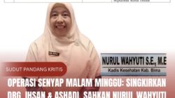 OPERASI SENYAP MALAM MINGGU: Singkirkan drg. Ihsan & Ashadi, Sahkan Nurul Wahyuti Anak Haram Peraturan Perundang-undangan Dari Sarjana Ekonomi Jadi Kadis Kesehatan Bima!