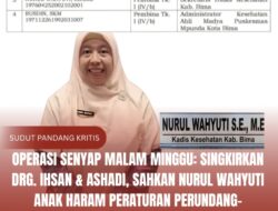 OPERASI SENYAP MALAM MINGGU: Singkirkan drg. Ihsan & Ashadi, Sahkan Nurul Wahyuti Anak Haram Peraturan Perundang-undangan Dari Sarjana Ekonomi Jadi Kadis Kesehatan Bima!