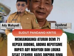 Mengangkangi Aturan demi 71 Kepsek Bodong, Aroma Nepotisme Bupati Ady Mahyudi dan Logika Sesat Syahrul Kadis Dikpora Bima 